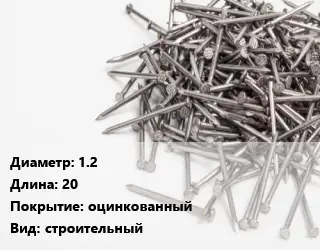 Гвоздь 1.2х20 оцинкованный строительный